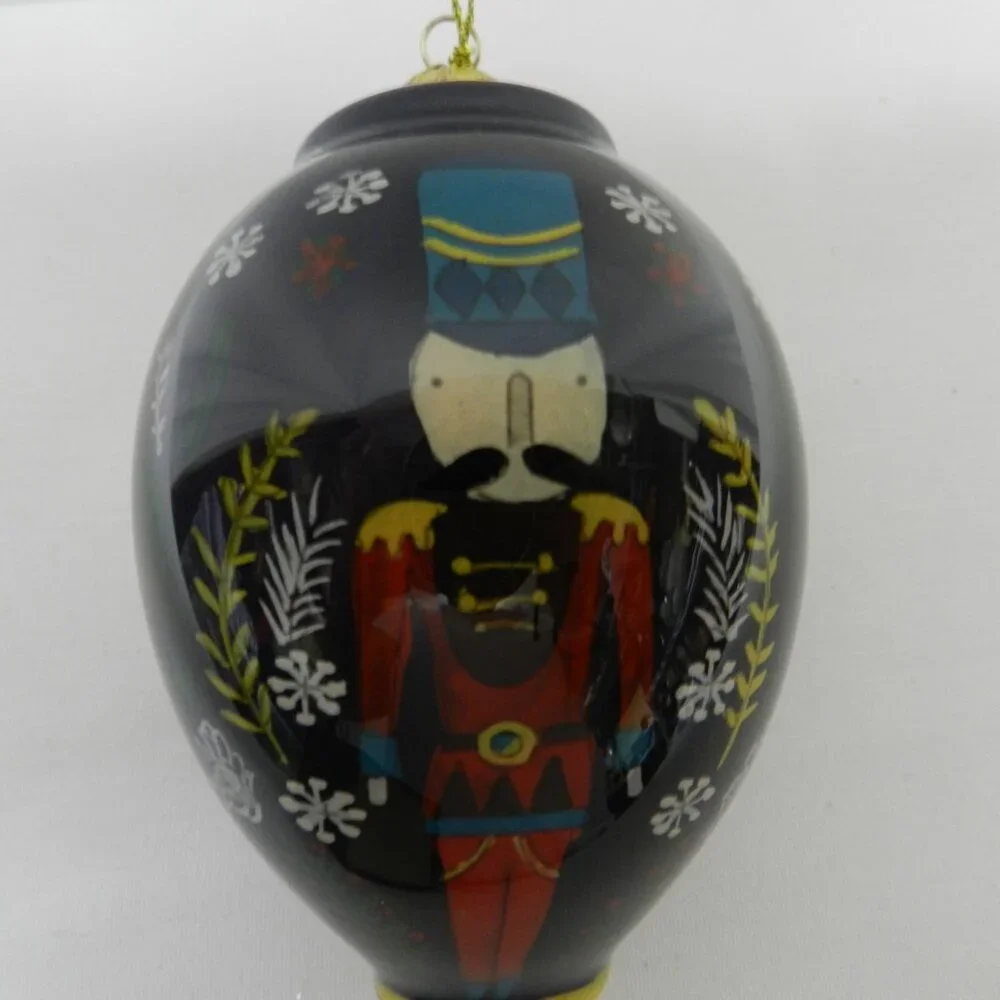 Nutcracker Christmas Tear Drop Glass Ornament Li Bien Hand painted 2019 w/ Box